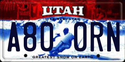 UT license plate A800RN