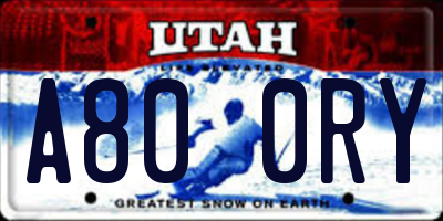 UT license plate A800RY