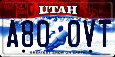 UT license plate A800VT