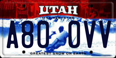 UT license plate A800VV