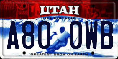 UT license plate A800WB