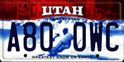 UT license plate A800WC