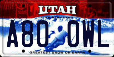 UT license plate A800WL