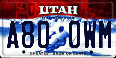 UT license plate A800WM