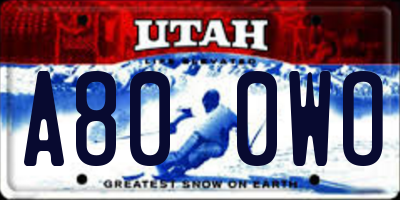 UT license plate A800WO