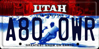 UT license plate A800WR