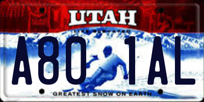 UT license plate A801AL