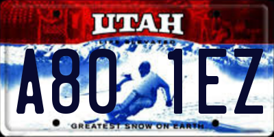 UT license plate A801EZ