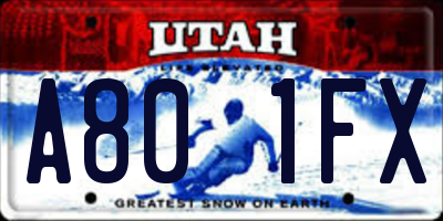 UT license plate A801FX