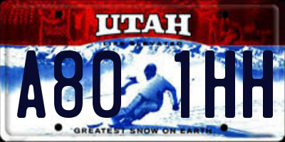 UT license plate A801HH