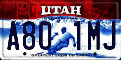 UT license plate A801MJ