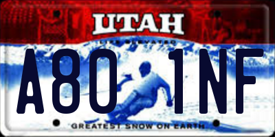 UT license plate A801NF