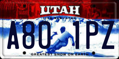 UT license plate A801PZ