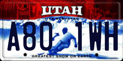 UT license plate A801WH