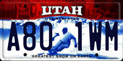 UT license plate A801WM