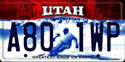 UT license plate A801WP
