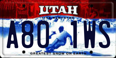 UT license plate A801WS