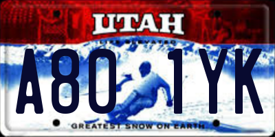 UT license plate A801YK