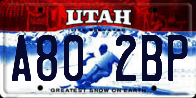 UT license plate A802BP