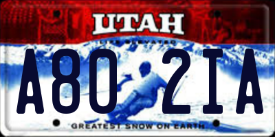 UT license plate A802IA