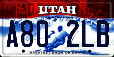 UT license plate A802LB