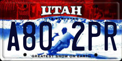 UT license plate A802PR
