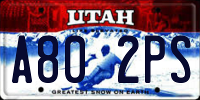 UT license plate A802PS