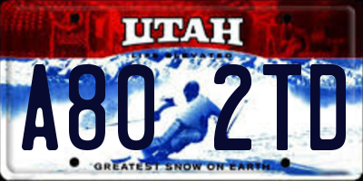 UT license plate A802TD