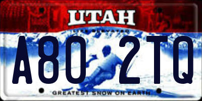 UT license plate A802TQ
