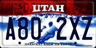 UT license plate A802XZ