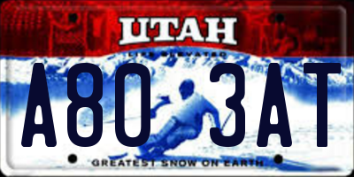 UT license plate A803AT