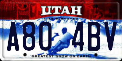UT license plate A804BV