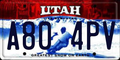 UT license plate A804PV