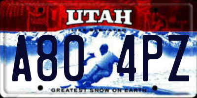 UT license plate A804PZ