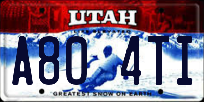 UT license plate A804TI