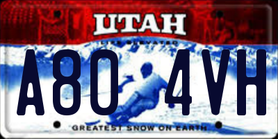 UT license plate A804VH