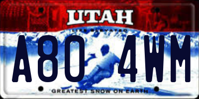 UT license plate A804WM