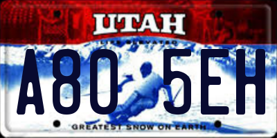 UT license plate A805EH