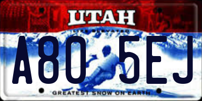 UT license plate A805EJ