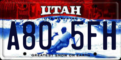 UT license plate A805FH
