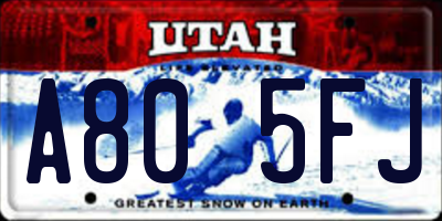 UT license plate A805FJ