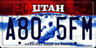 UT license plate A805FM
