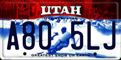 UT license plate A805LJ