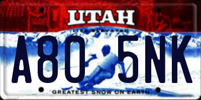 UT license plate A805NK