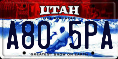 UT license plate A805PA