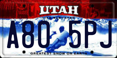 UT license plate A805PJ
