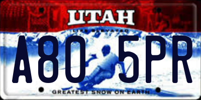 UT license plate A805PR