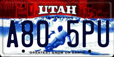 UT license plate A805PU
