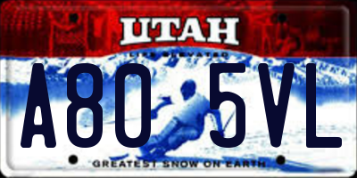 UT license plate A805VL