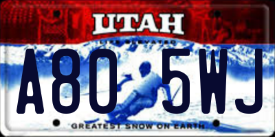 UT license plate A805WJ